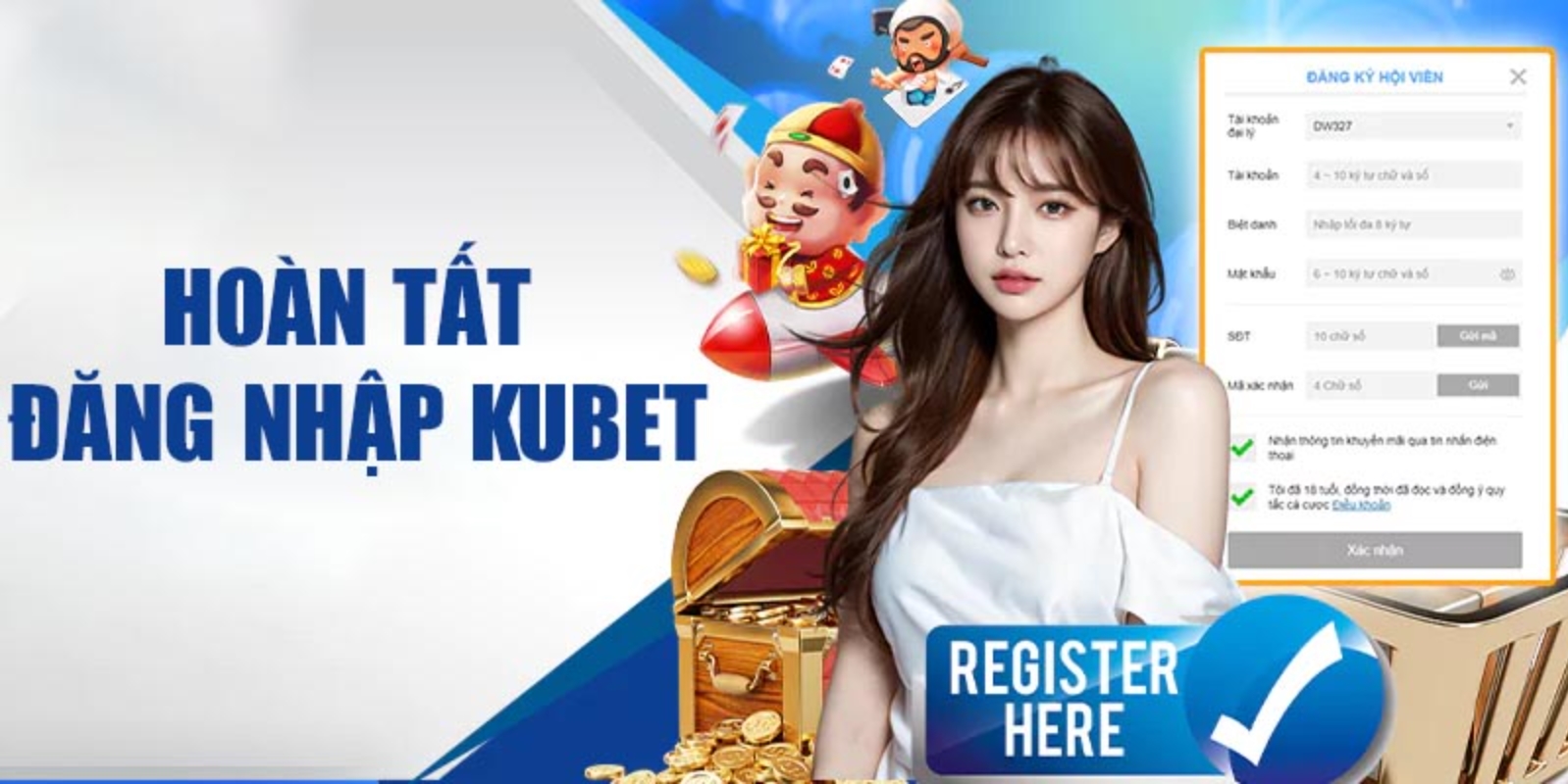 Click nút đăng nhập Kubet